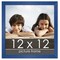 Square Classic Modern Blue Picture Frame - UV Acrylic, Foam Board Backing, Hanging Hardware